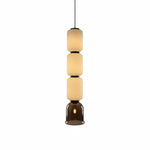 Artisan Layered Glass Pendant Light with Vintage Bulb for Dining and Living Spaces