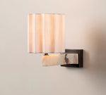 Textured Shade Wall Sconce with Marble Accents