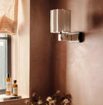 Textured Shade Wall Sconce with Marble Accents