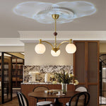Solmere Modern Gold Glass Chandelier for Dining Room and Living Room