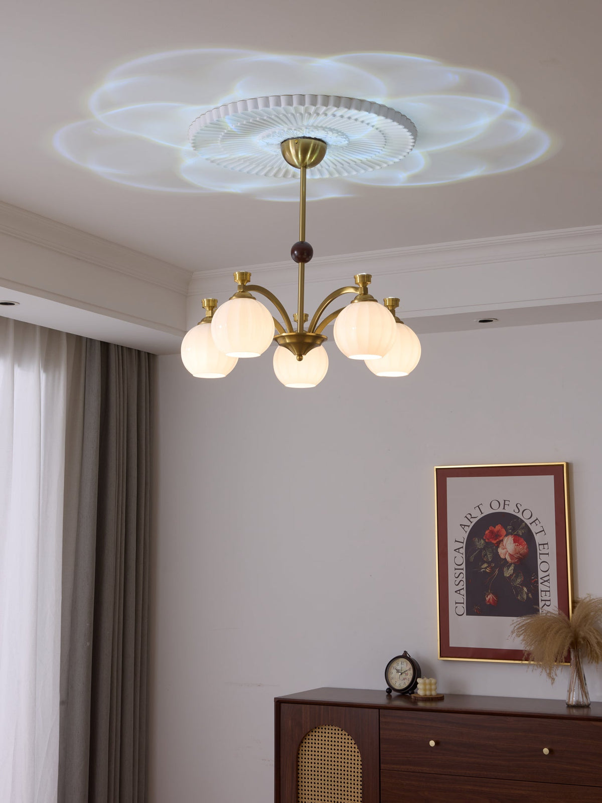 Solmere Modern Gold Glass Chandelier for Dining Room and Living Room