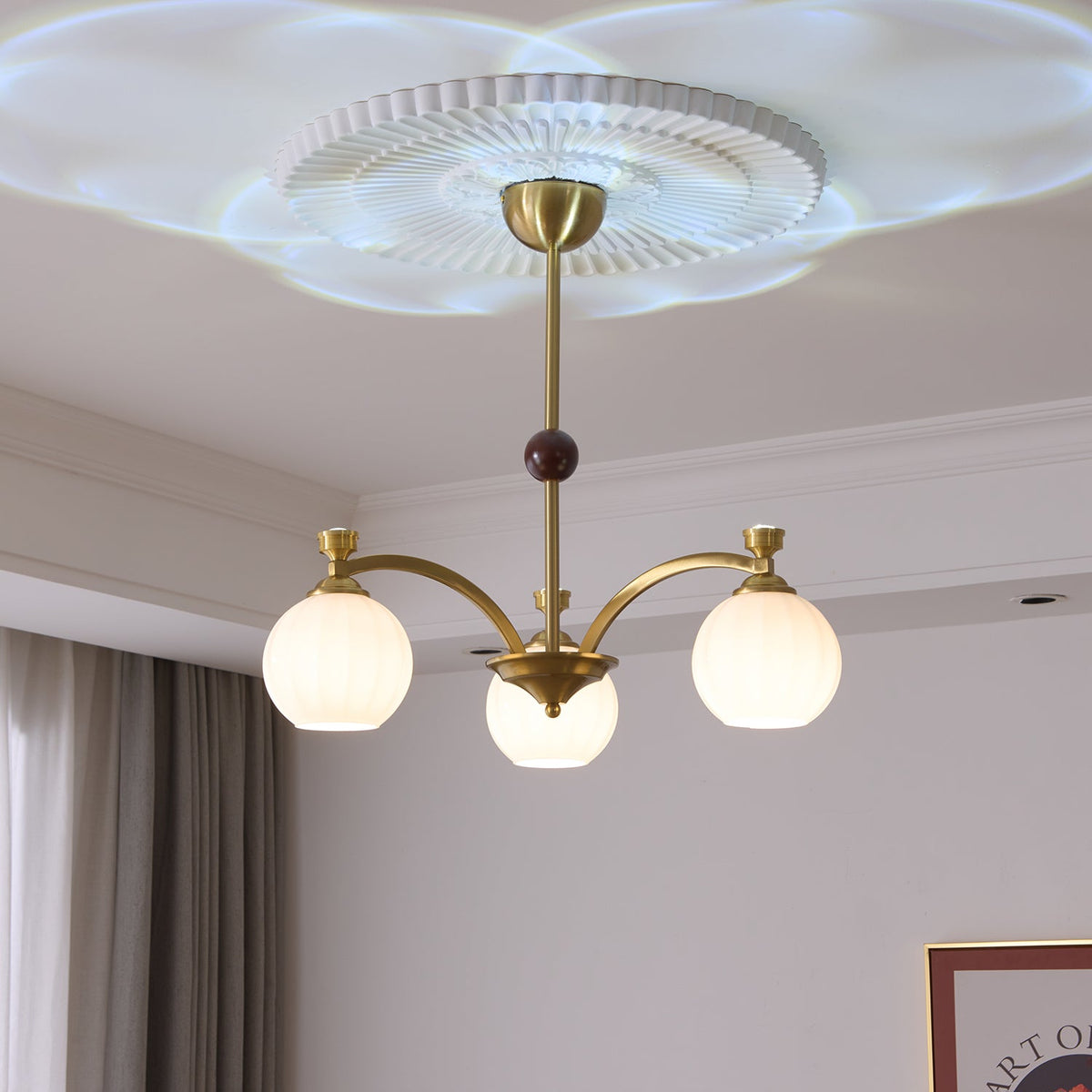 Solmere Modern Gold Glass Chandelier for Dining Room and Living Room
