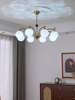 Solmere Modern Gold Glass Chandelier for Dining Room and Living Room