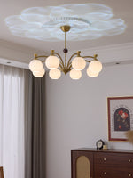 Solmere Modern Gold Glass Chandelier for Dining Room and Living Room