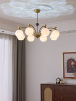 Solmere Modern Gold Glass Chandelier for Dining Room and Living Room