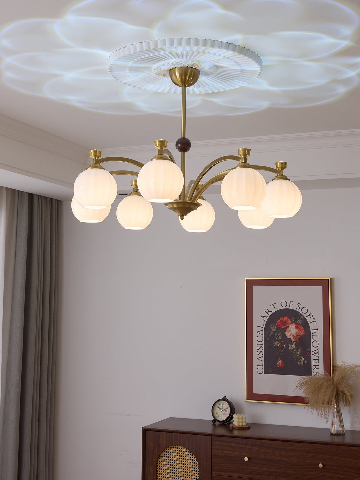 Solmere Modern Gold Glass Chandelier for Dining Room and Living Room