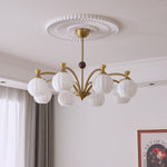 Solmere Modern Gold Glass Chandelier for Dining Room and Living Room
