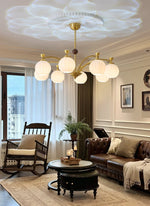 Solmere Modern Gold Glass Chandelier for Dining Room and Living Room
