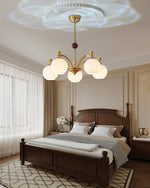 Solmere Modern Gold Glass Chandelier for Dining Room and Living Room