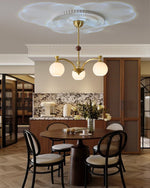 Solmere Modern Gold Glass Chandelier for Dining Room and Living Room