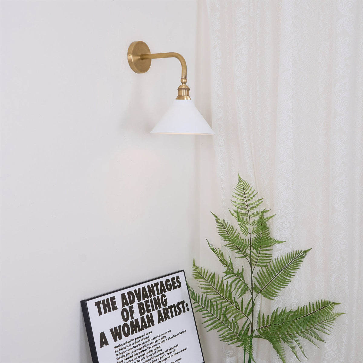 Bridgemont Wall Sconce – Modern Brass Wall Light for Bedroom & Living Room