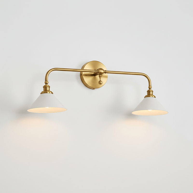 Bridgemont Wall Sconce — Modern Brass & Ceramic Wall Light for Bedroom, Living Room