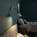 Bridgemont Wall Sconce — Modern Brass & Ceramic Wall Light for Bedroom, Living Room
