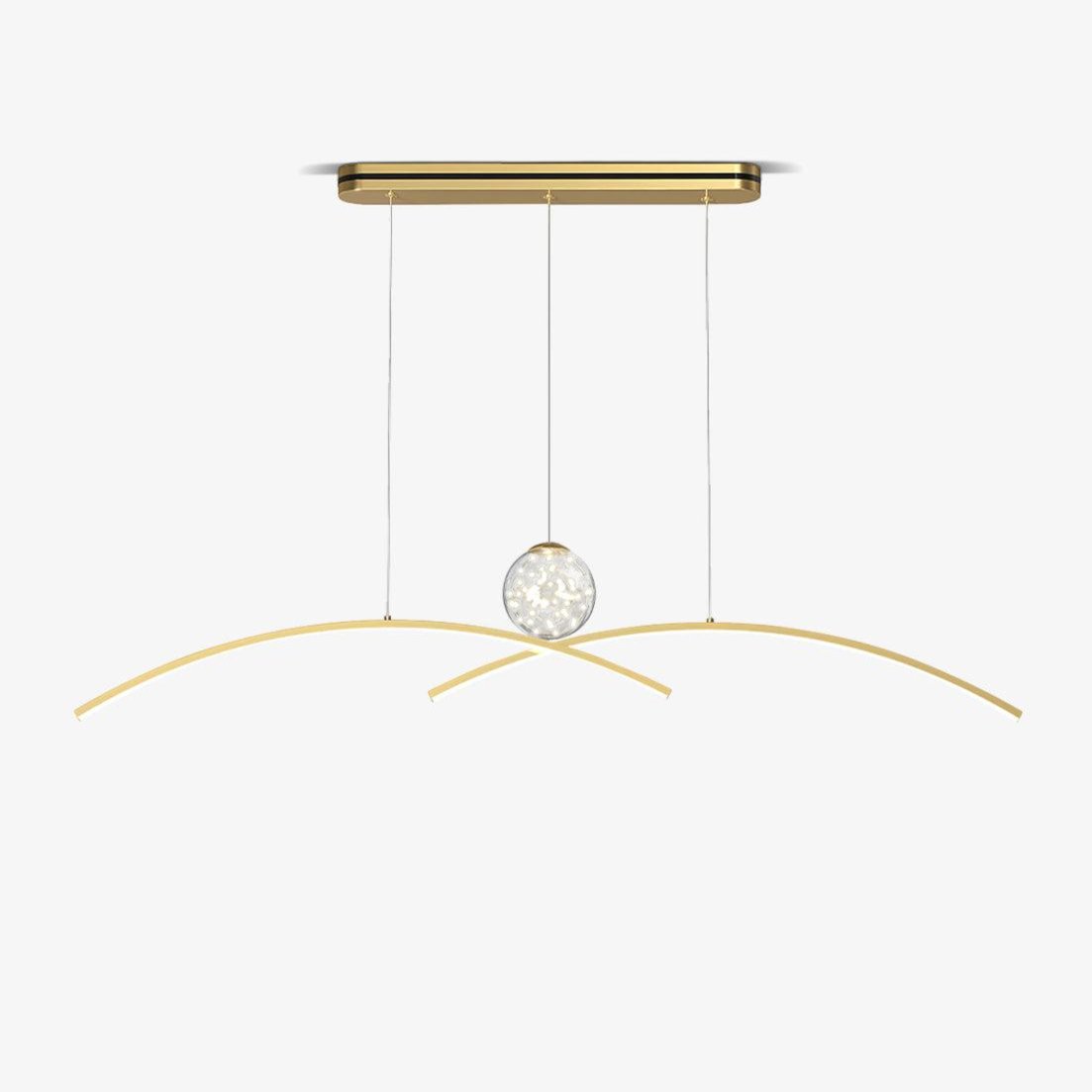 Thurston Linear LED Pendant Light – Gold & Glass Modern Kitchen Island Lighting