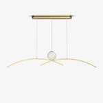 Thurston Linear LED Pendant Light – Gold & Glass Modern Kitchen Island Lighting