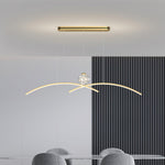 Thurston Linear LED Pendant Light – Gold & Glass Modern Kitchen Island Lighting