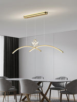 Thurston Linear LED Pendant Light – Gold & Glass Modern Kitchen Island Lighting