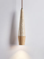 Tiber Travertine Pendant Light with Walnut Accent for Modern Interiors