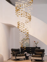 Tidal Art Glass Pendant Chandelier – Modern Cascading LED Light