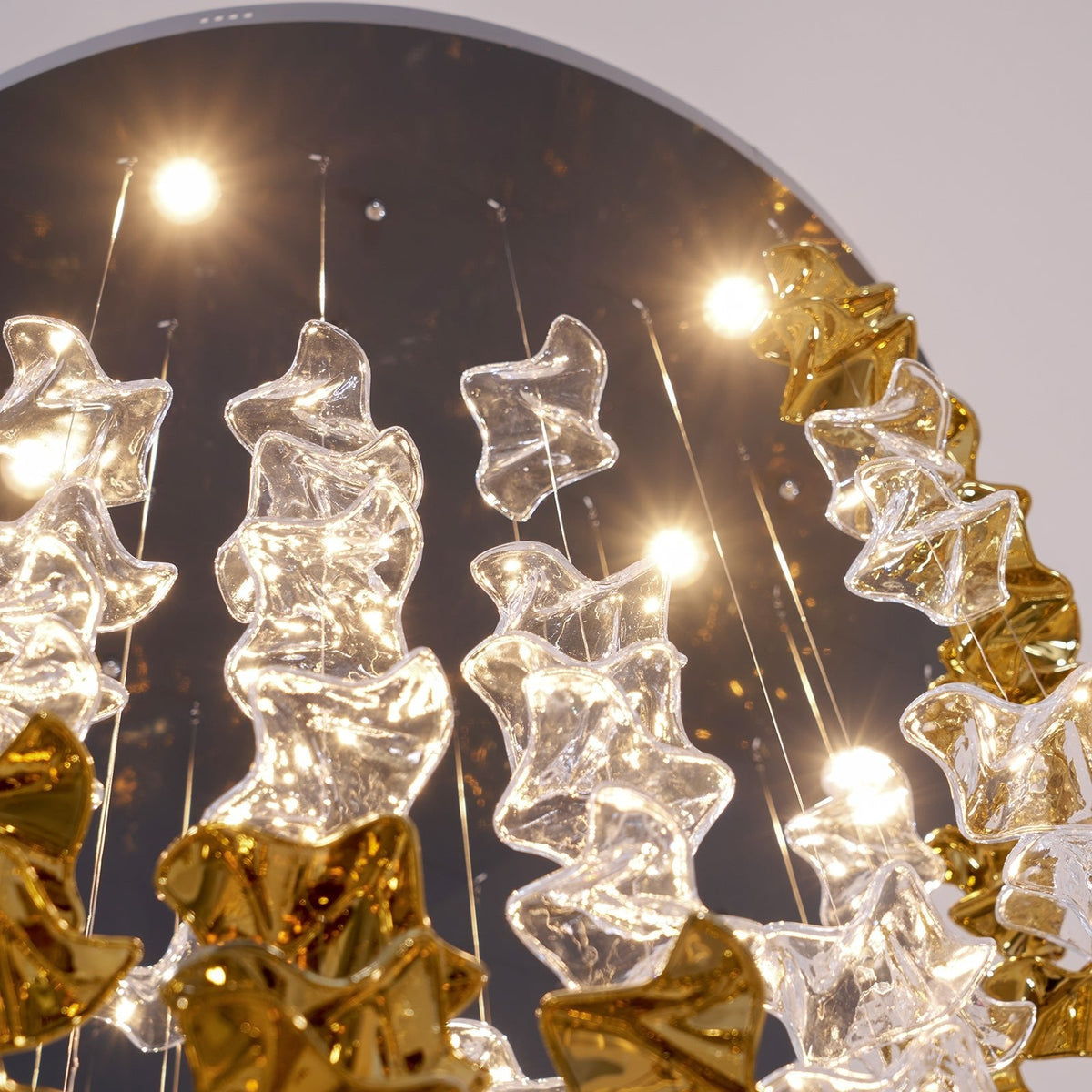 Tidal Art Glass Chandelier – Modern Cascading LED Pendant Light