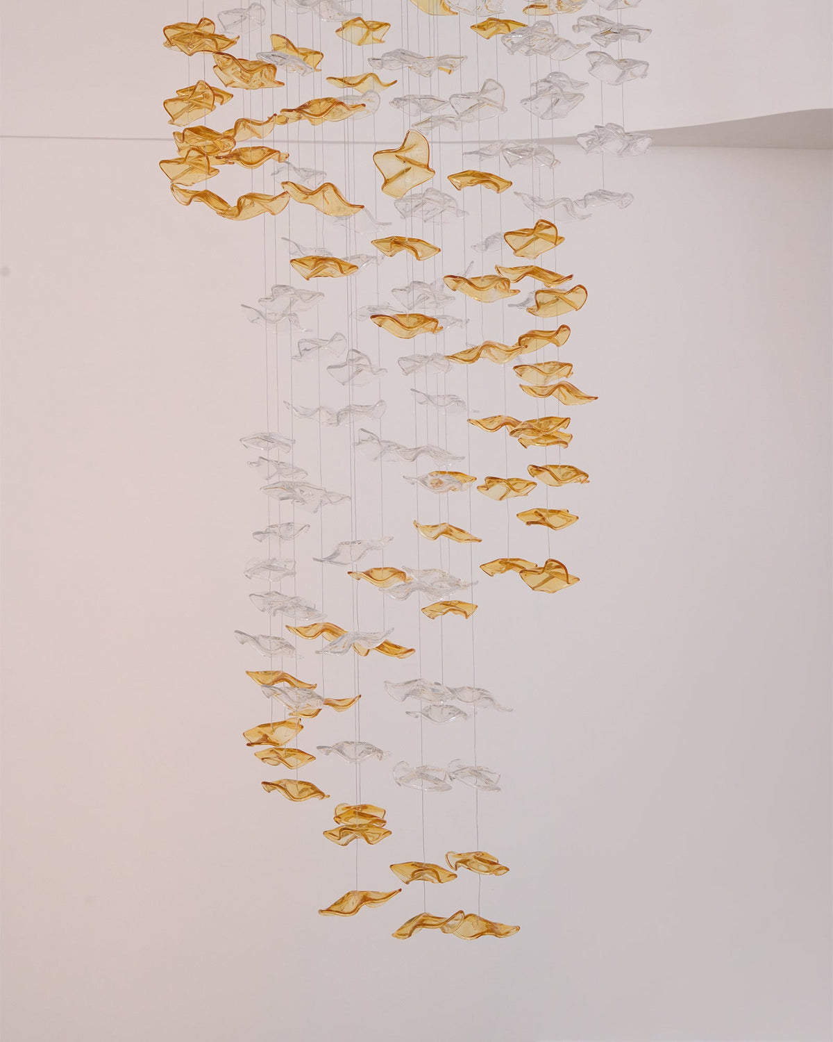 Tidal Art Glass Chandelier – Modern Cascading LED Pendant Light