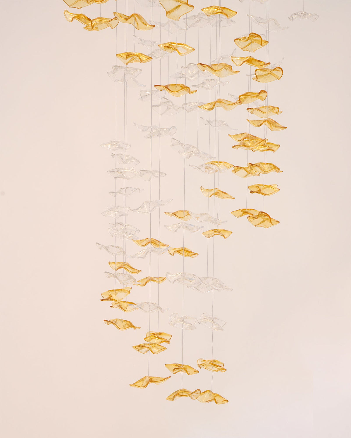 Tidal Art Glass Chandelier – Modern Cascading LED Pendant Light