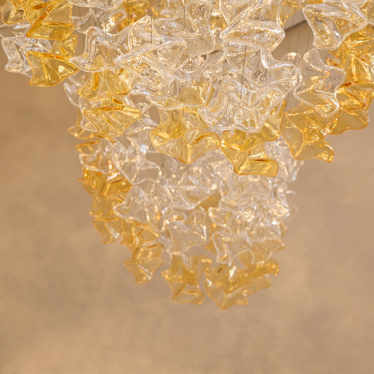 Tidal Art Glass Chandelier – Modern Cascading LED Pendant Light