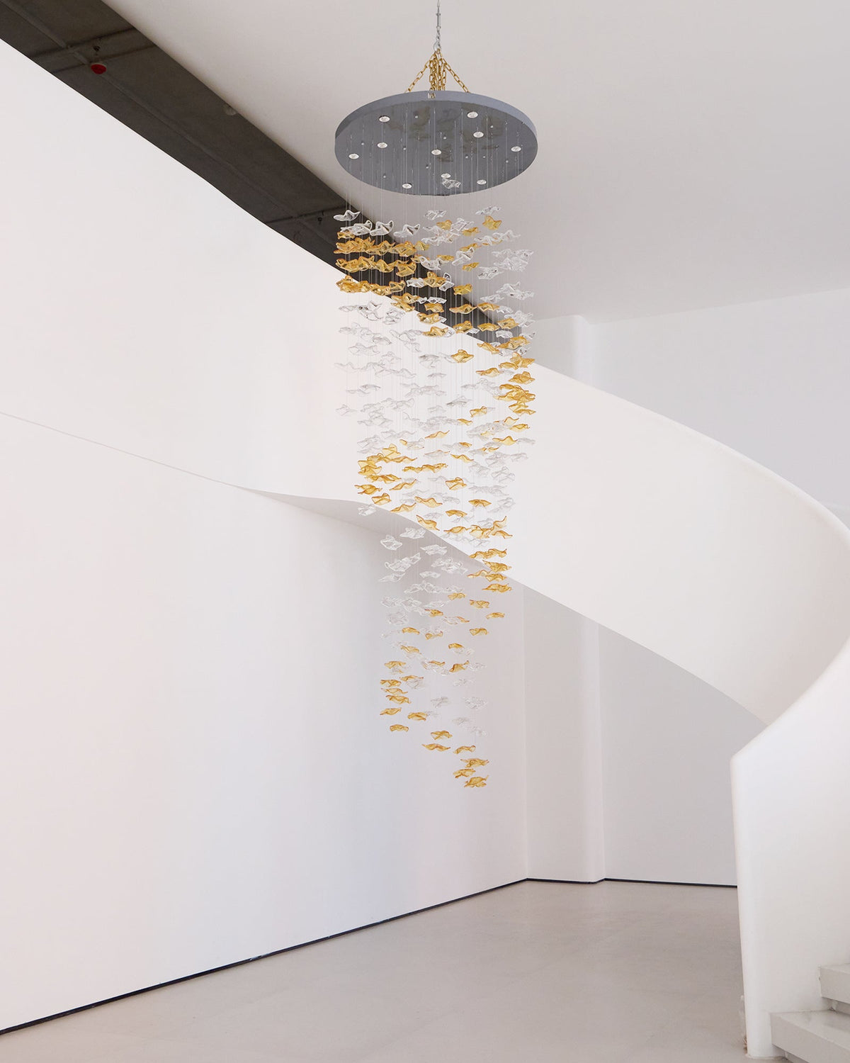 Tidal Art Glass Chandelier – Modern Cascading LED Pendant Light