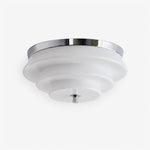 Tiered Glass Flush Mount Ceiling Light with Chrome Accents