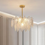 Tiered Carved Glass Chandelier
