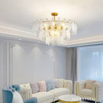 Tiered Carved Glass Chandelier