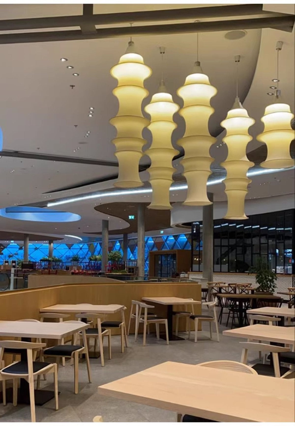 Tiered Column Pendant Light – Modern Layered Fabric & Metal Hanging Lamp