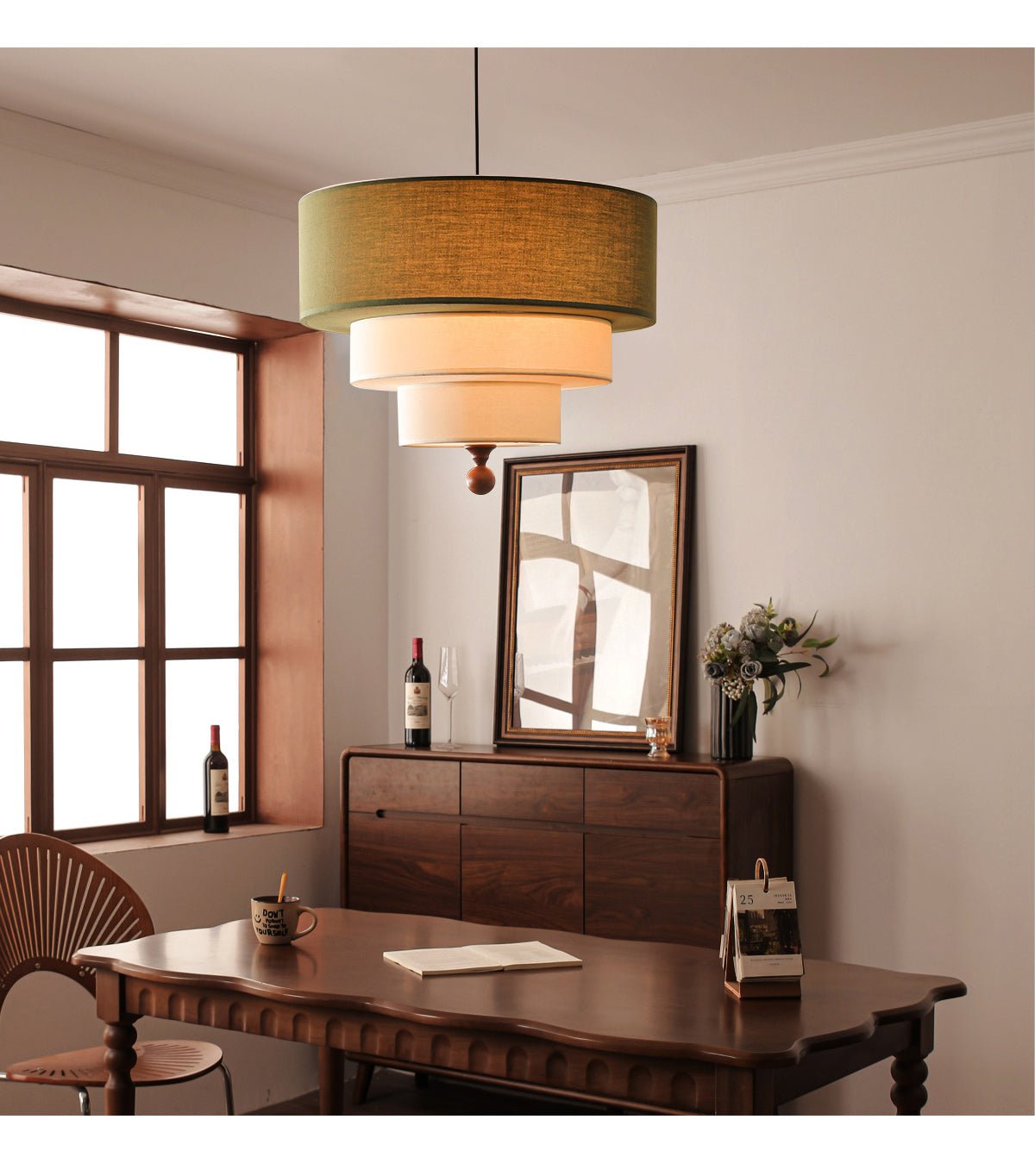 Tiered Fabric Pendant Light – Modern Layered Shade for Dining & Living Rooms