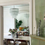 Tiered Glass Tube Chandelier with Nickel Finish for Modern Interiors