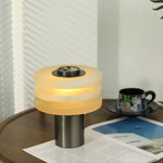 Tiered Obelisk Alabaster Table Lamp – Modern Sculptural LED Light