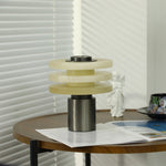 Tiered Obelisk Alabaster Table Lamp – Modern Sculptural LED Light