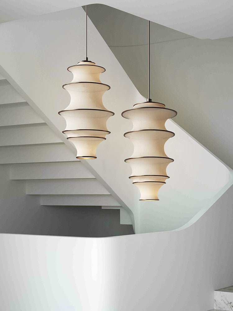 Tiered Wave Pendant Light – Modern Layered Fabric Shade for Dining & Living Spaces