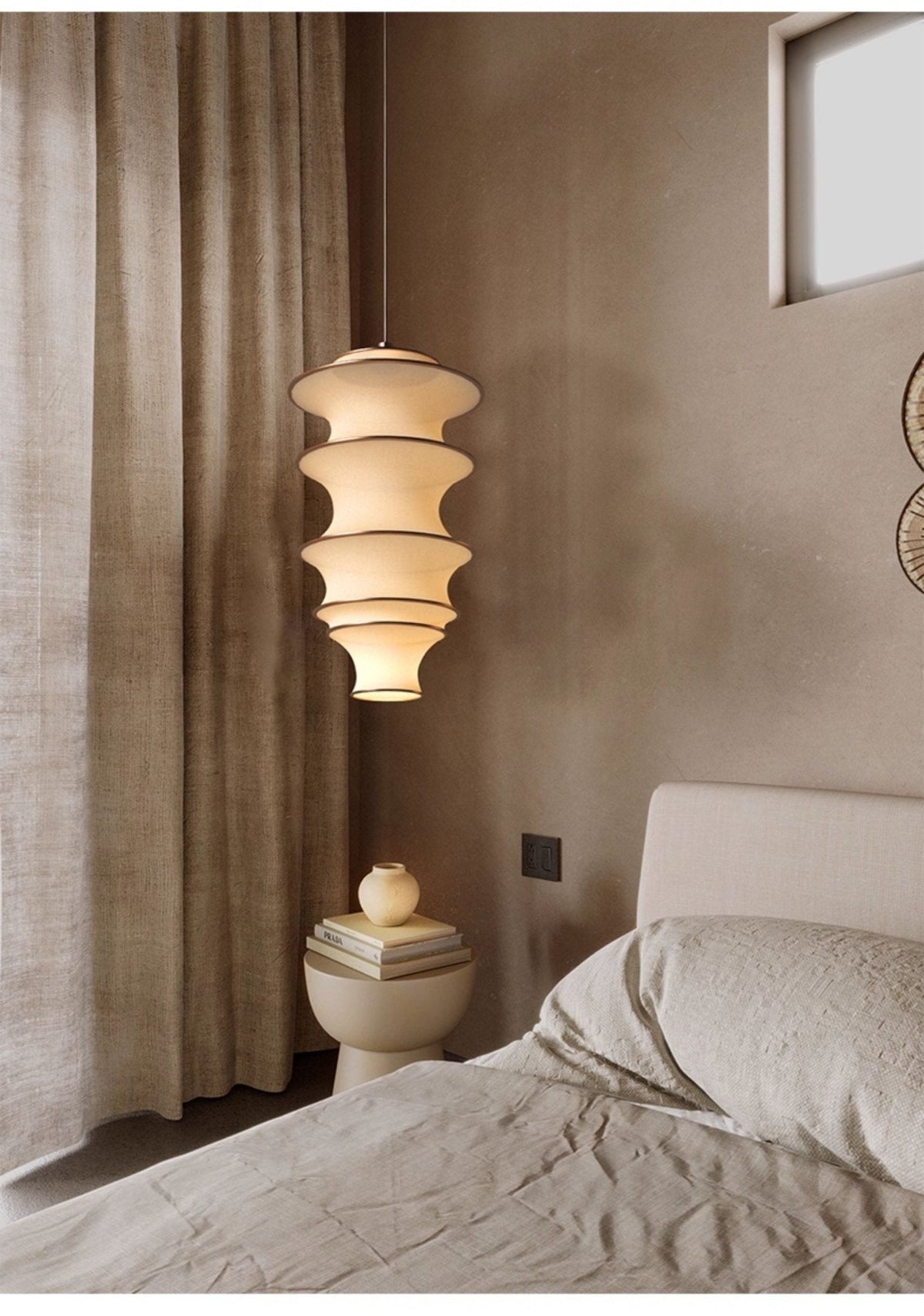 Tiered Wave Pendant Light – Modern Layered Fabric Shade for Dining & Living Spaces