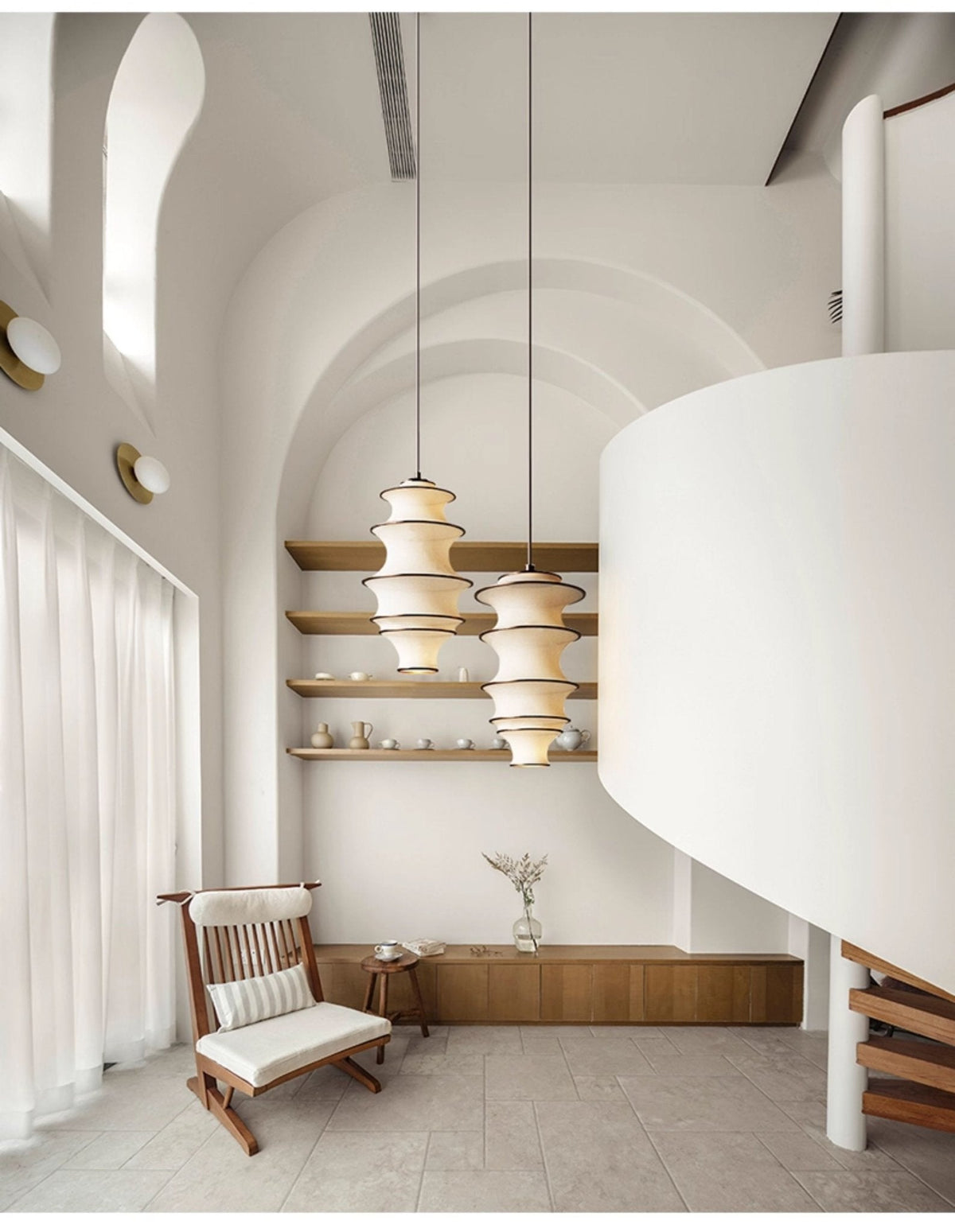 Tiered Wave Pendant Light – Modern Layered Fabric Shade for Dining & Living Spaces