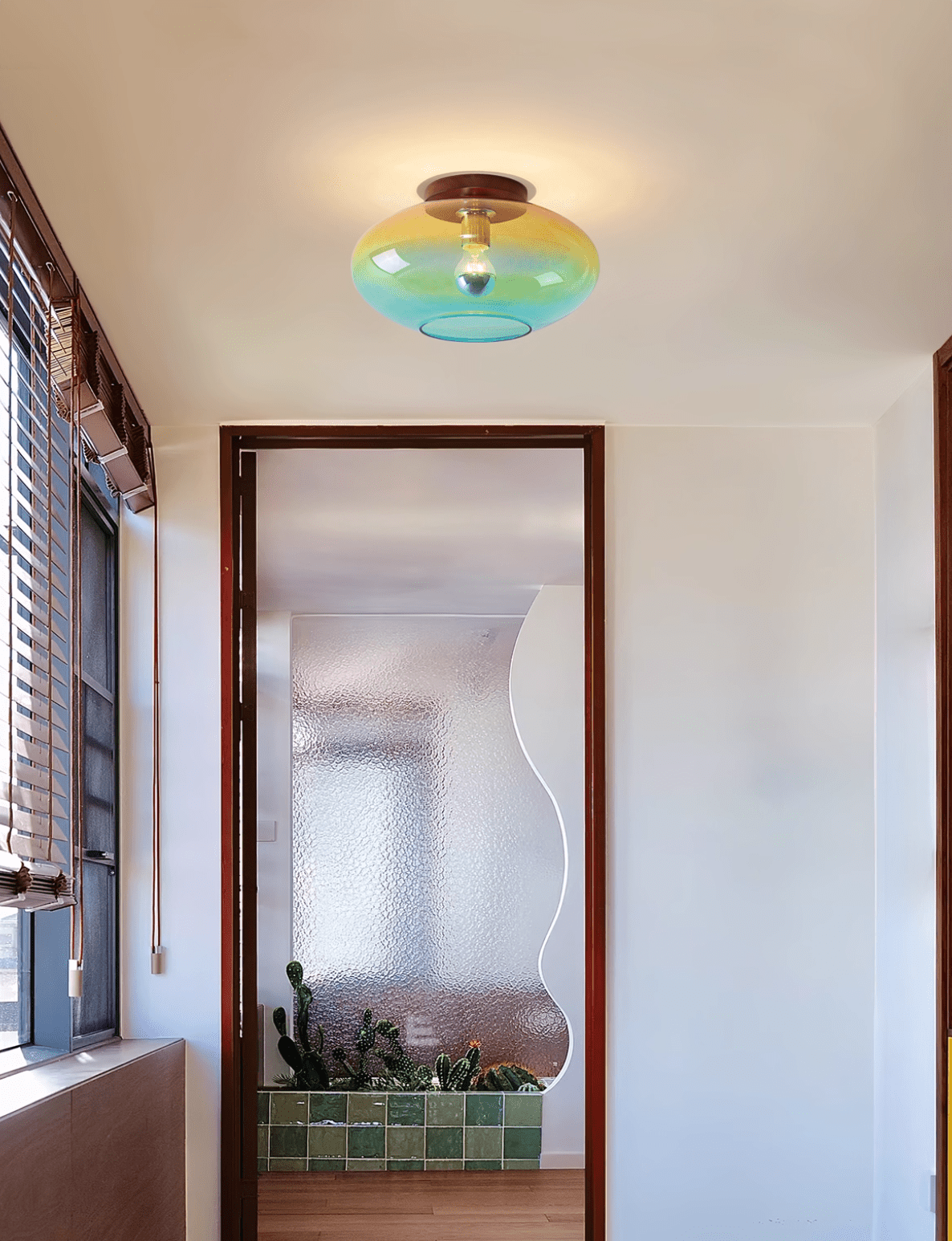 Tilio Semi Flush Mount Ceiling Light with Hand-Blown Gradient Glass Shade