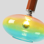 Tilio Iridescent Glass Pendant Light with Walnut Accent