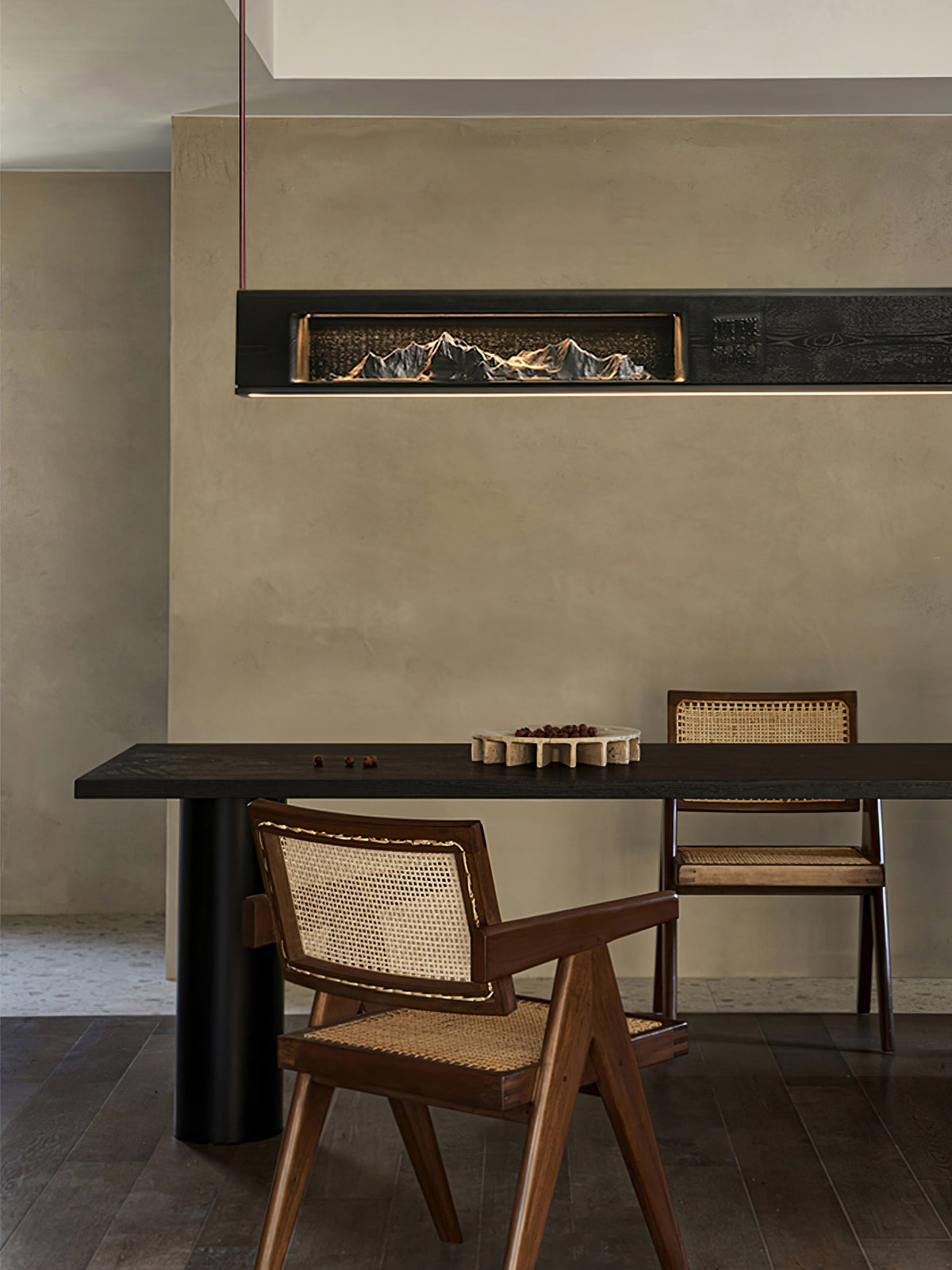 Timber Horizon LED Pendant Light – Modern Wood Sculptural Chandelier