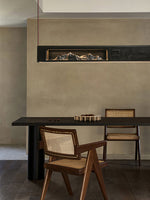 Timber Horizon LED Pendant Light – Modern Wood Sculptural Chandelier