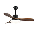 Morty Adams Wooden Ceiling Fan with Integrated LED Light, 48" & 52" Options