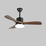 Morty Adams Wooden Ceiling Fan with Integrated LED Light, 48" & 52" Options