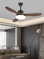 Morty Adams Wooden Ceiling Fan with Integrated LED Light, 48" & 52" Options