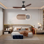 Morty Adams Wooden Ceiling Fan with Integrated LED Light, 48" & 52" Options