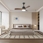 Morty Adams Wooden Ceiling Fan with Integrated LED Light, 48" & 52" Options