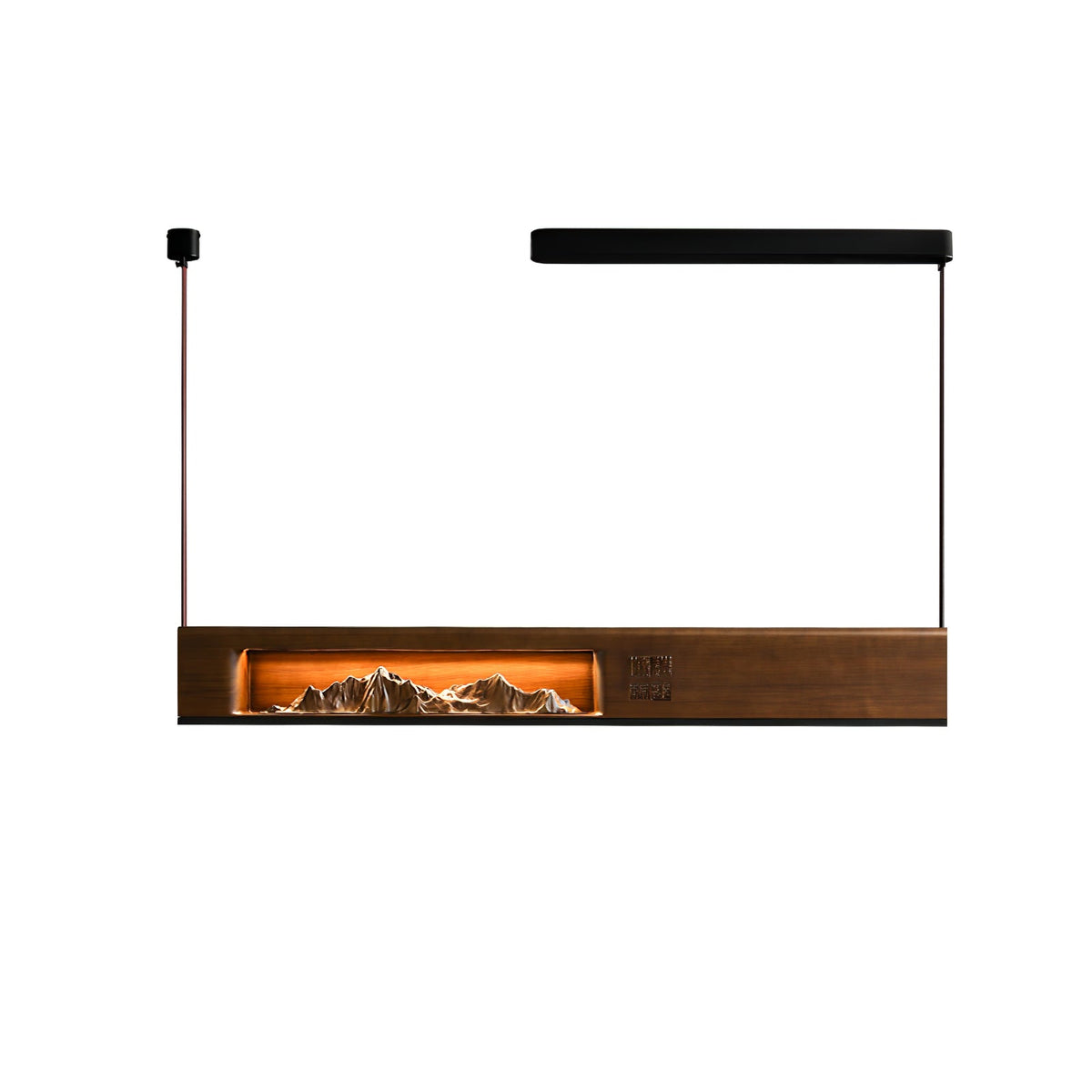 Timber Horizon LED Pendant Light – Modern Wood Sculptural Chandelier