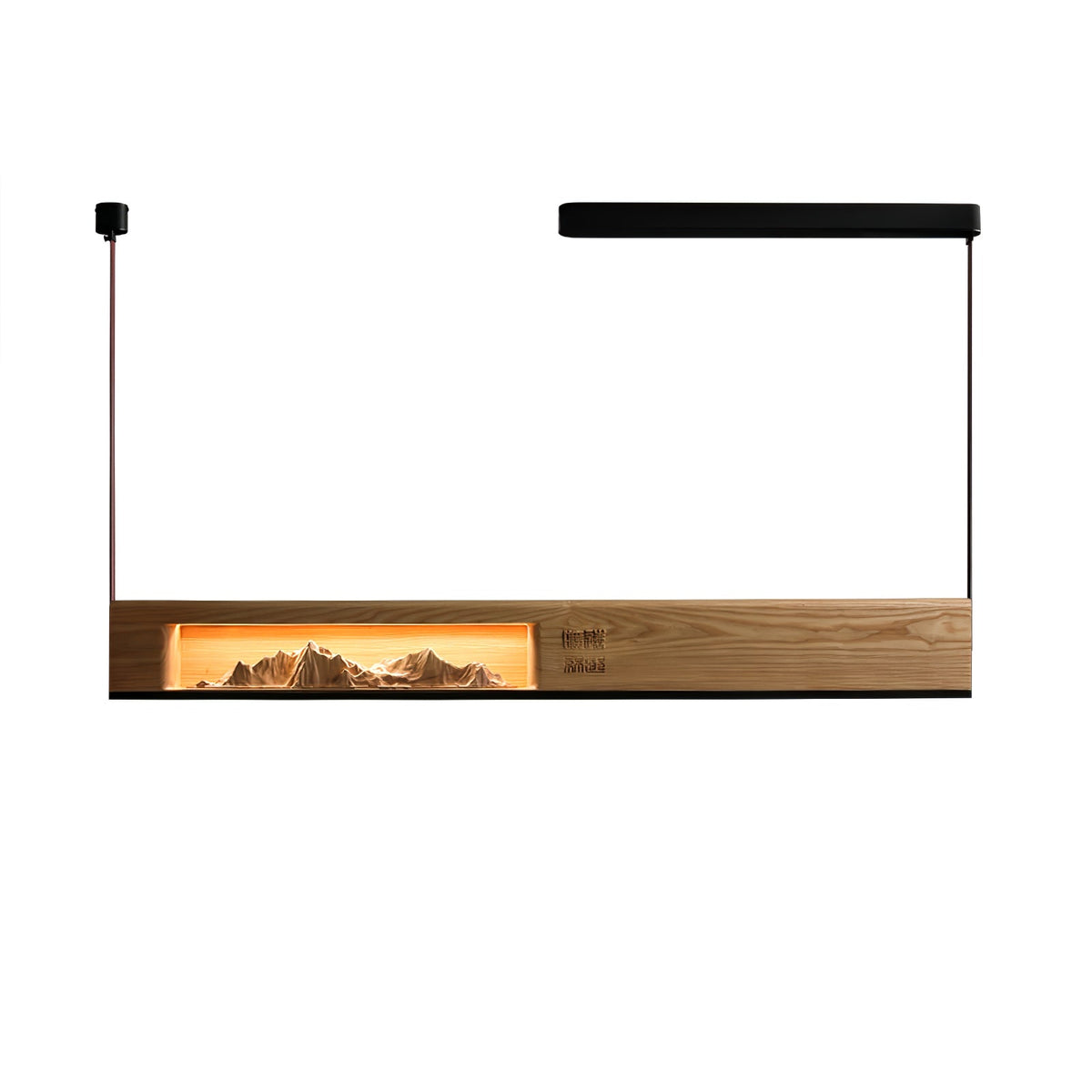 Timber Horizon LED Pendant Light – Modern Wood Sculptural Chandelier